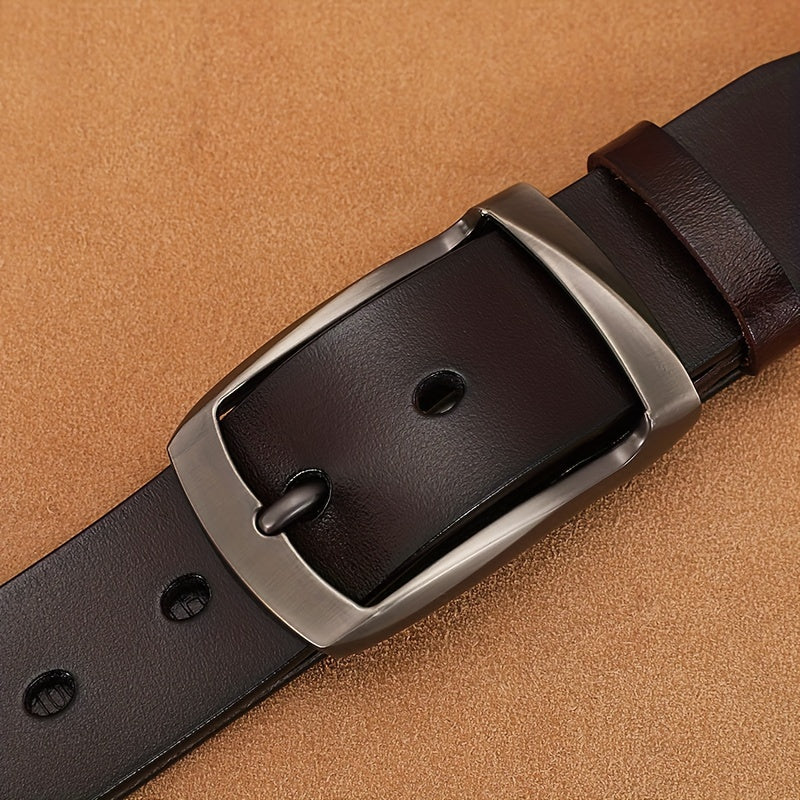 Men's Leather Belt Pin Buckle Casual Jeans Pants Waist Strap High Belt