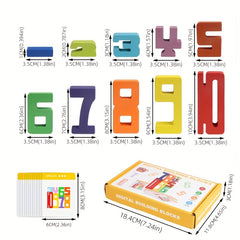 Wooden Number Building Blocks Stack High Math Puzzle Toy