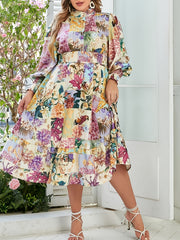 Floral Print Plus Size Maxi Dress