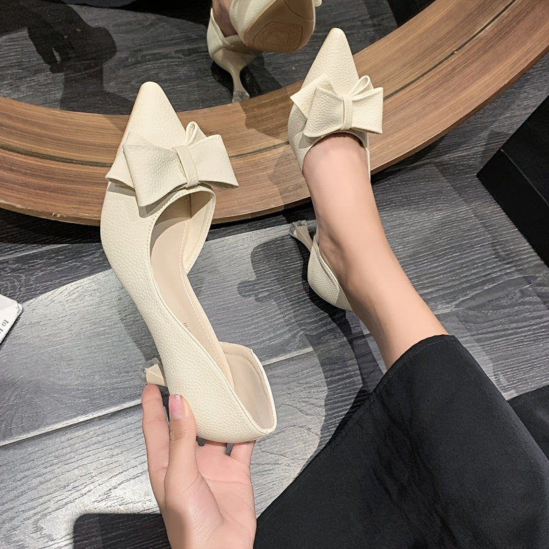 Women's Pointed Toe Bow Tie Pumps Stiletto Heels