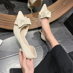 Women's Pointed Toe Bow Tie Pumps Stiletto Heels