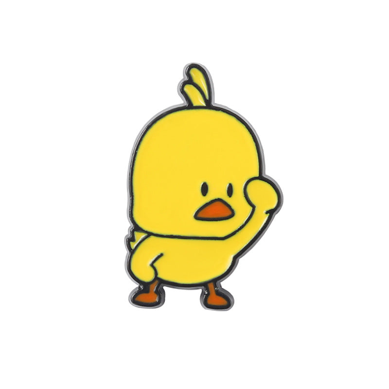 Creative Cartoon Duck Shape Baking Paint Pin Funny Pin