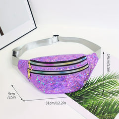 Holographic PVC Chest Bag Waterproof Crossbody Fanny Pack