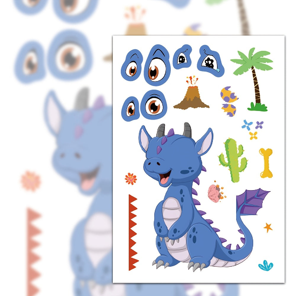 Dragon Face Changing DIY Stickers Set of 8