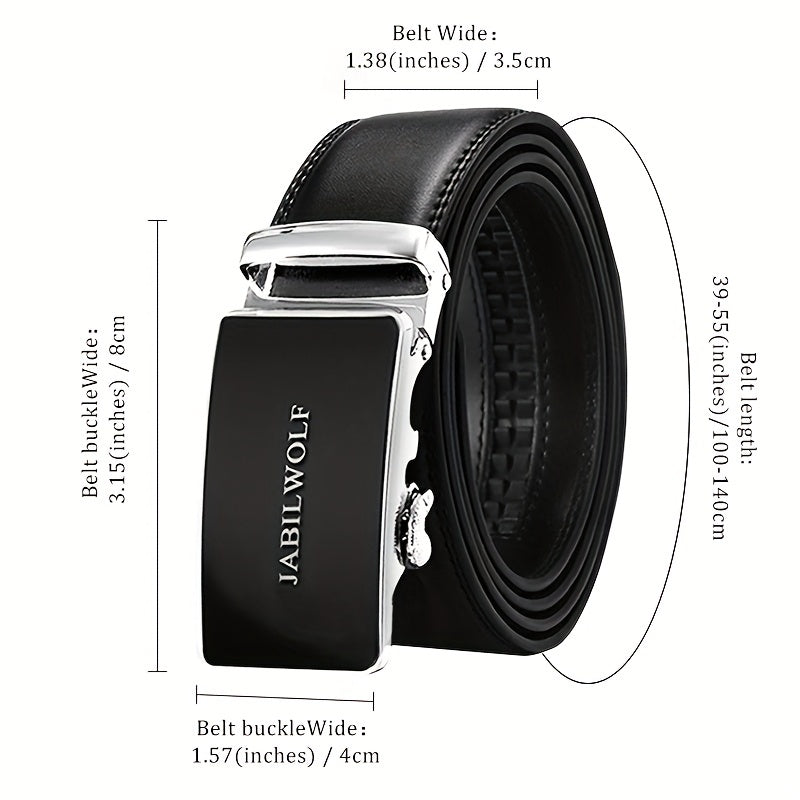 Men's Leather Automatic Buckle Belt Jeans Pants Belt