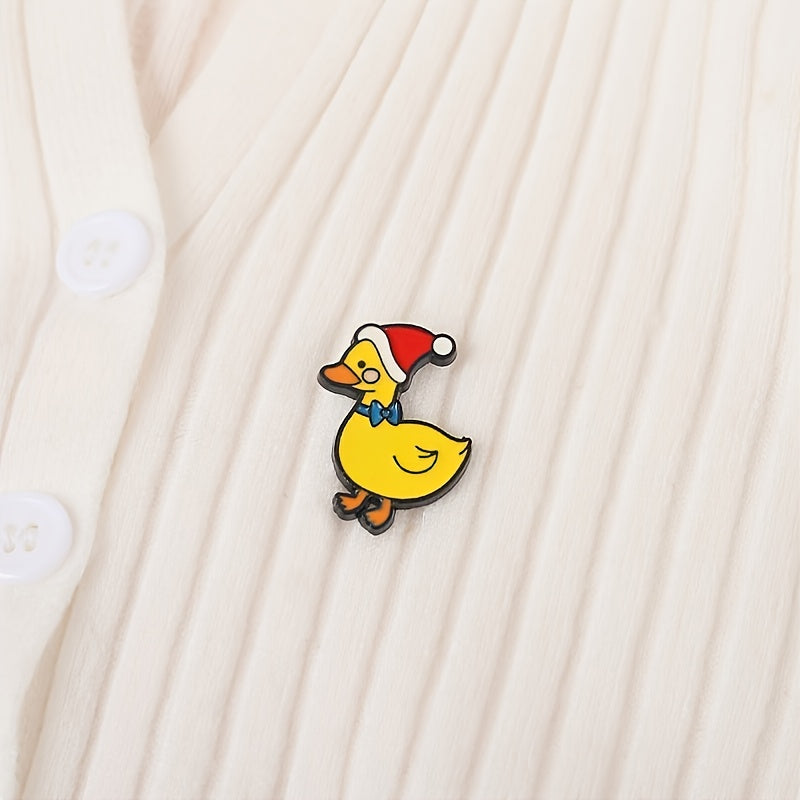 Creative Cartoon Duck Shape Baking Paint Pin Funny Pin