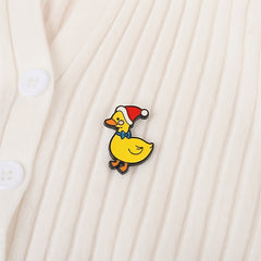 Creative Cartoon Duck Shape Baking Paint Pin Funny Pin