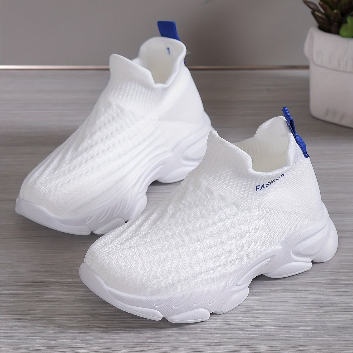 Boys Slip On Sneakers Breathable Woven Shoes for Outdoor Activities