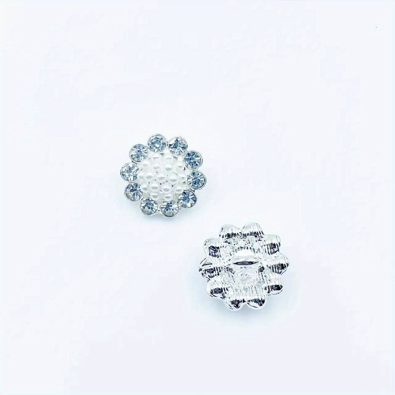5pcs Hand Stitched Button Inlaid Diamond Pearl DIY Accessory