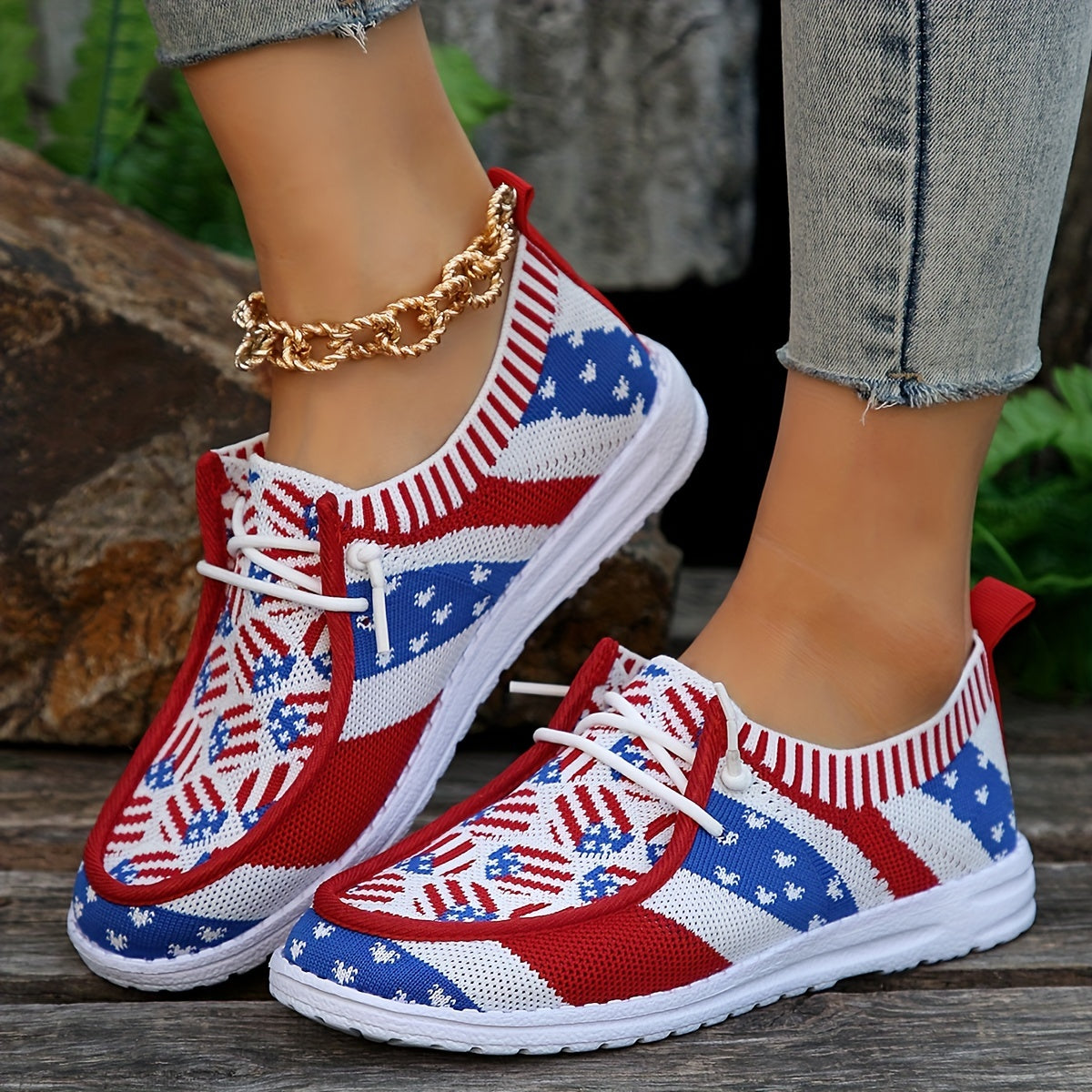 Women's Checkered Canvas Slip On Shoes Round Toe Lace Up Casual Flat Comfy