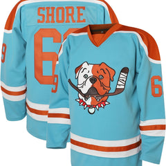 Cartoon Dog Embroidery Men's Long Sleeve Hockey Jersey