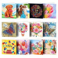1pc Diamond Painting DIY Greeting Card Artificial Diamond Embroidery