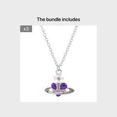 Heart Chain Necklace Rhinestone Pendant Vintage Jewelry