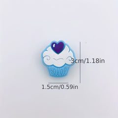 24pcs Cartoon Ice Cream Shoe Charm DIY Accessories Decoration