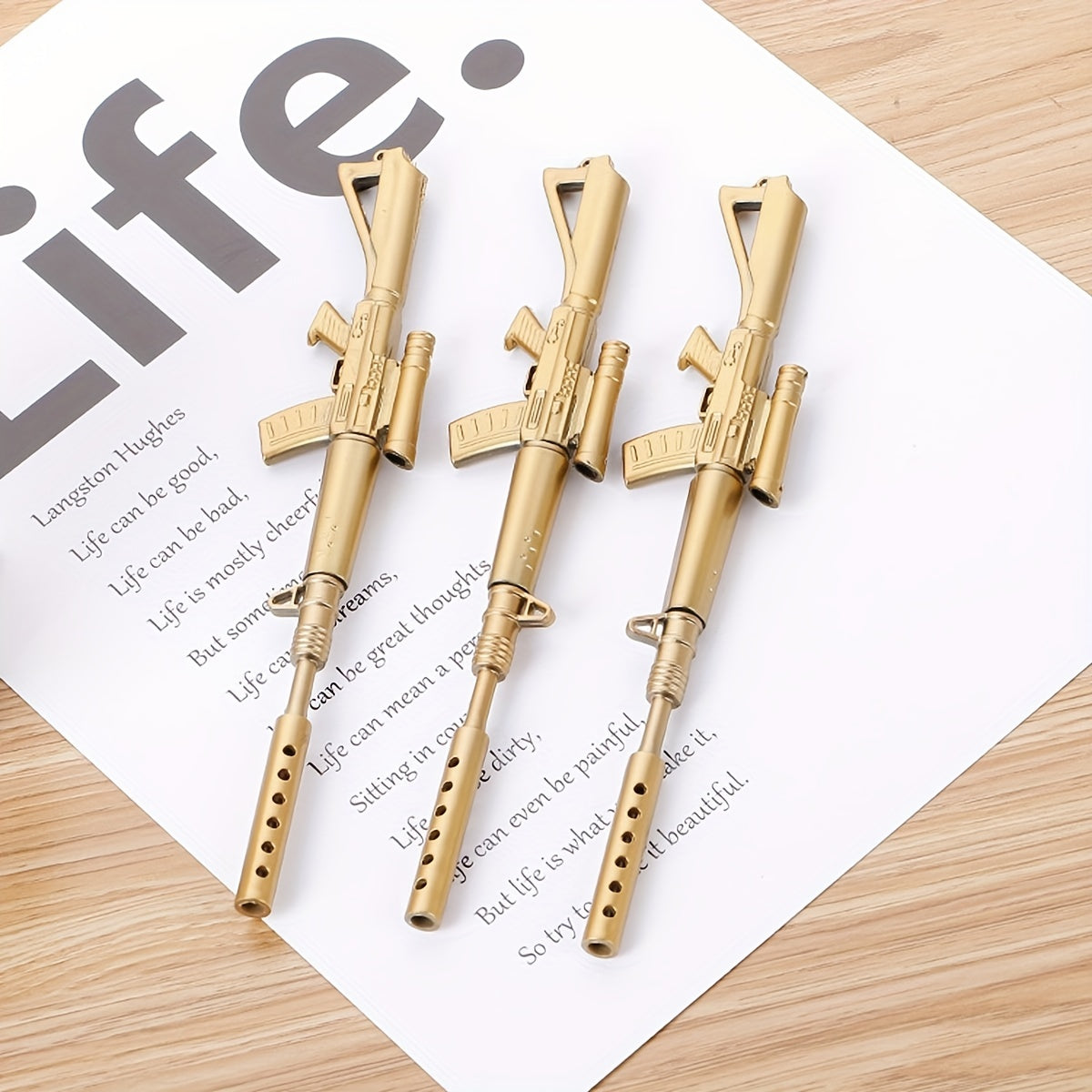 2pcs Machine Gun Shaped Ballpoint Pen Office Supplies