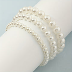 3pcs Girls Faux Pearl Beaded Bracelet Birthday Gift