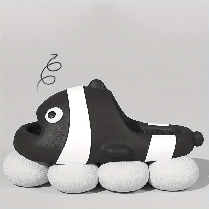 Summer Thick Sole 3D Cartoon Fish Men Slippers Home Indoor Beach Slides