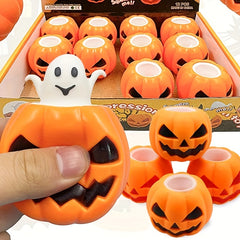 Halloween Pumpkin Ghost Squeeze Toy - Stress Relief Ball for Kids and Adults