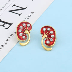 Anatomical Lung & Heart Brooch Set