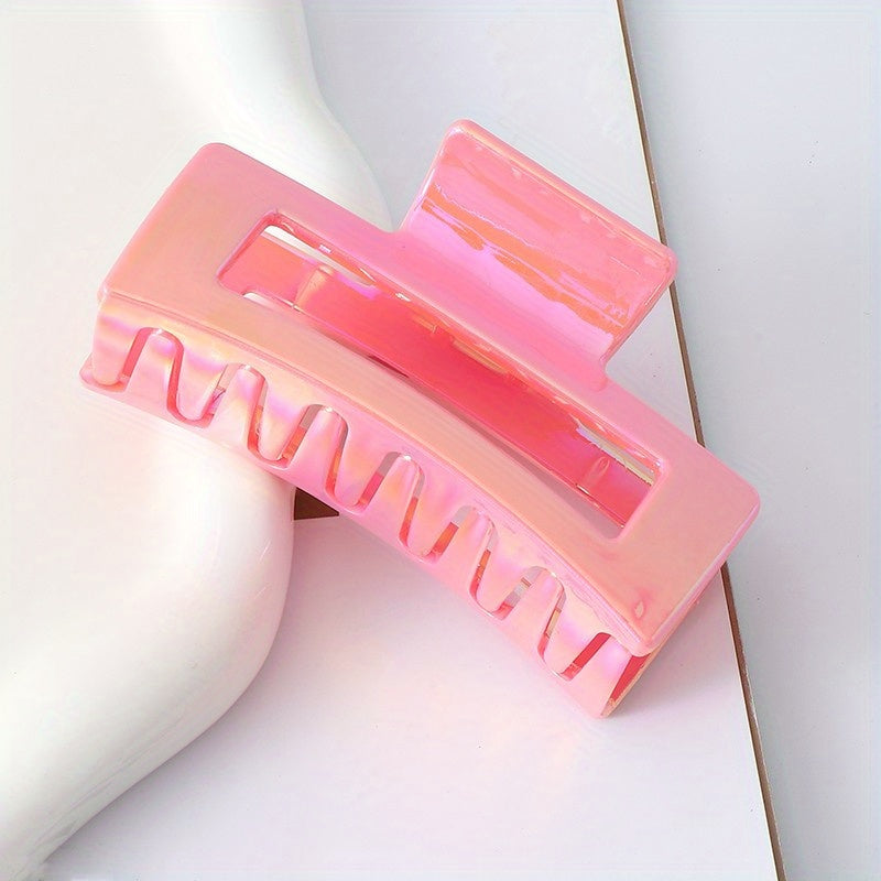Colorful Rectangle Hair Claw Clips Non Slip Strong Hold Jaw Hair Clamps