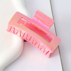 Colorful Rectangle Hair Claw Clips Non Slip Strong Hold Jaw Hair Clamps