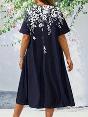  Women's Floral Print Ruched Dress