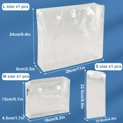 3 Clear Inner Bags for Rubber Beach Bag Organizer