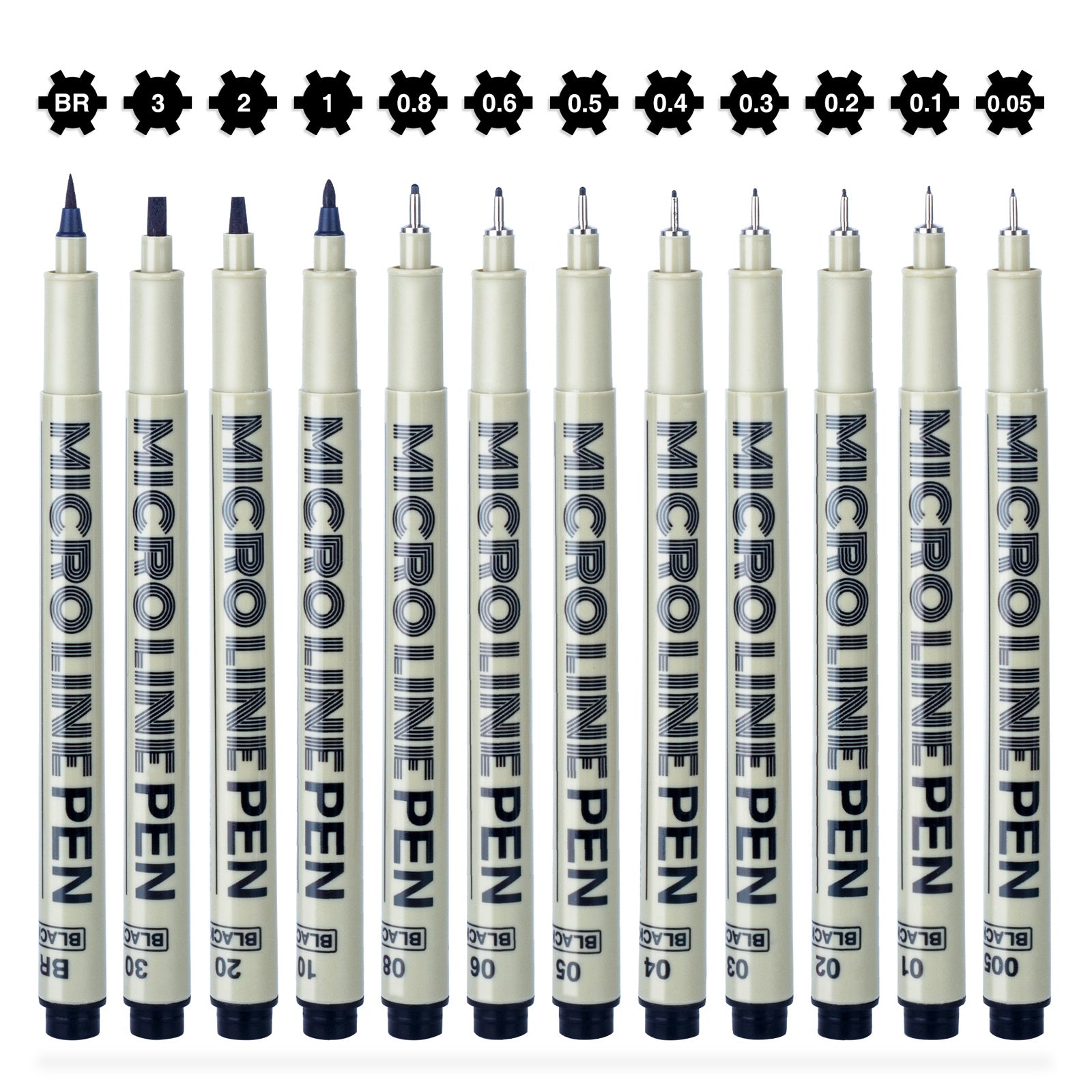 12-Pack Micro Fine Point Fineliner Ink Pens for Drawing Waterproof Archival