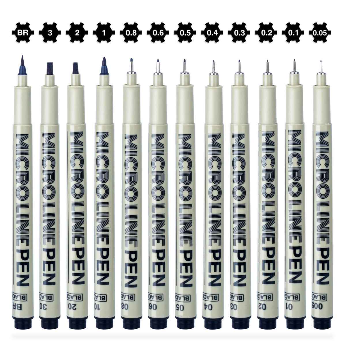 12-Pack Micro Fine Point Fineliner Ink Pens for Drawing Waterproof Archival