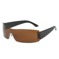 Y2K Rimless Sunglasses Women Cyberpunk Shades Glasses