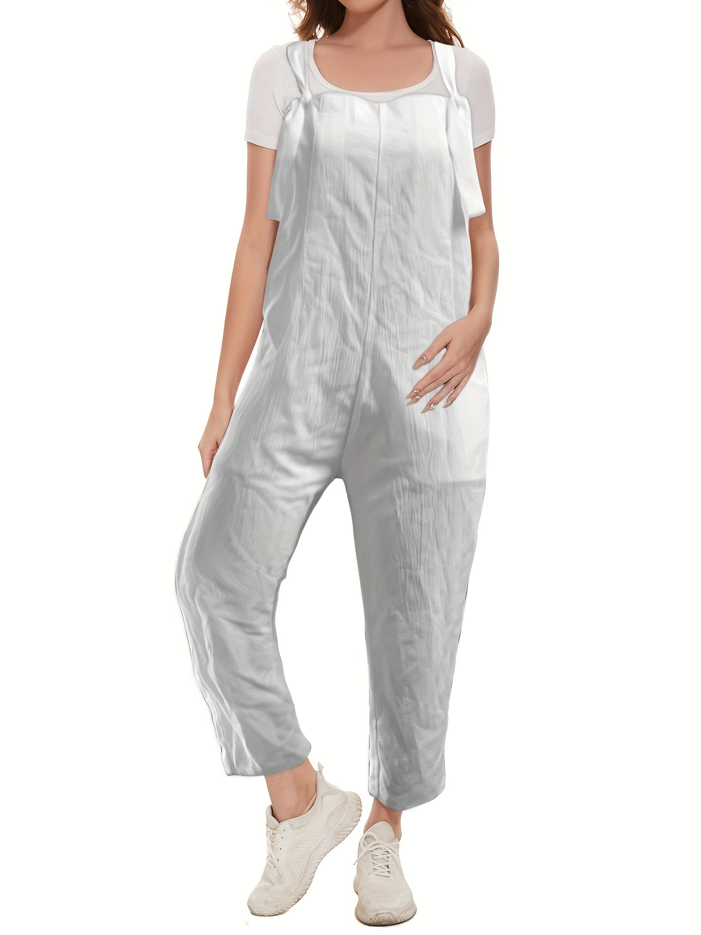 Solid Loose Overall Jumpsuit For Spring & Summer