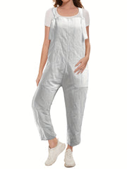 Solid Loose Overall Jumpsuit For Spring & Summer