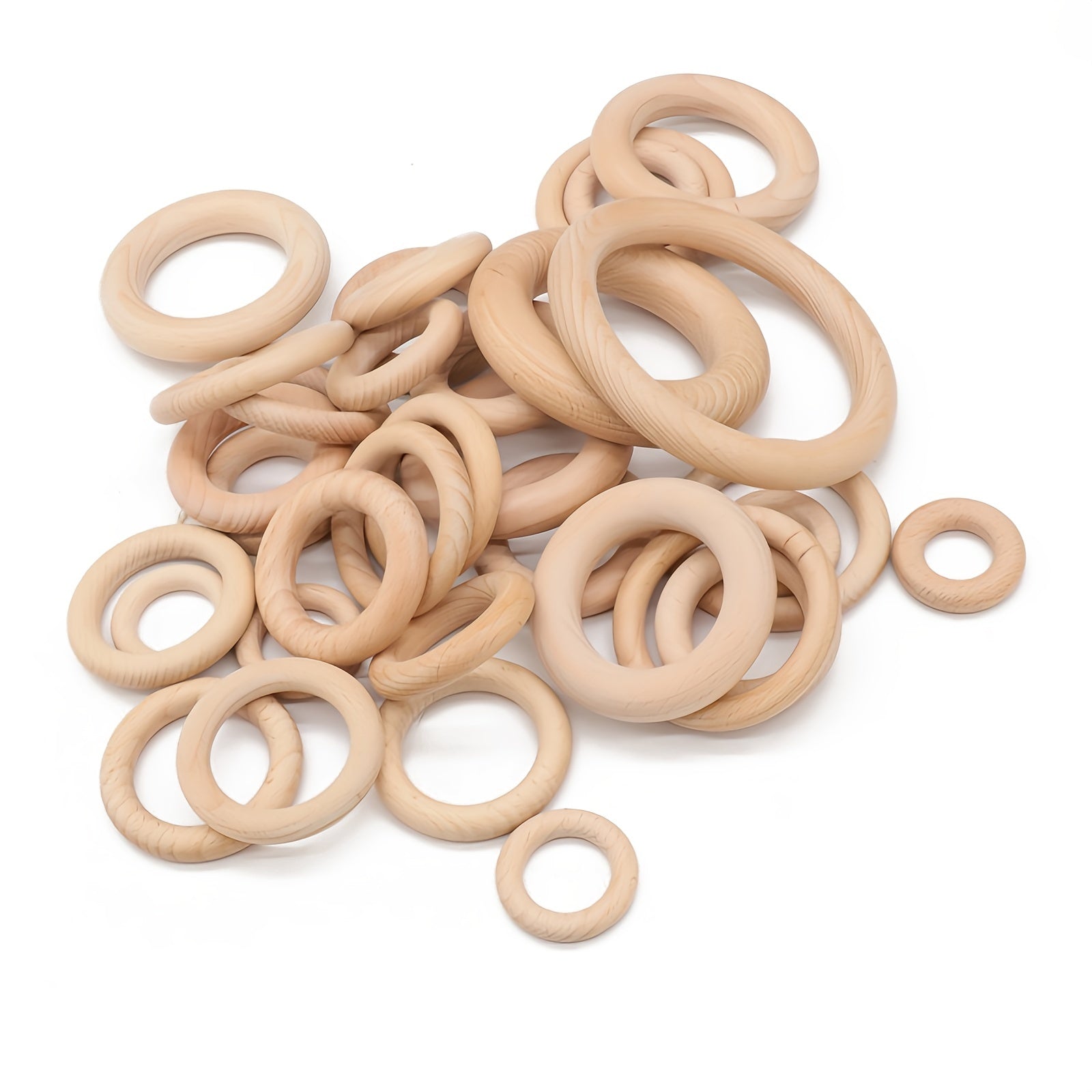 10Pcs Natural Wooden Rings for Jewelry Making DIY Accessory