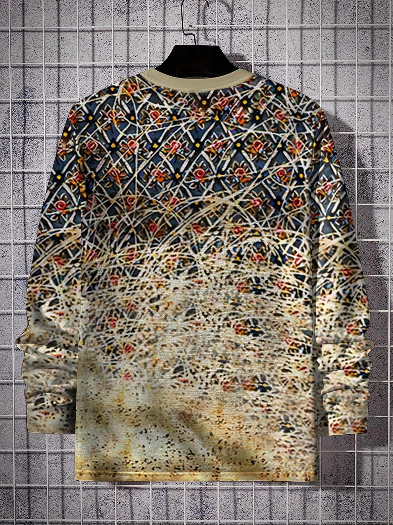 Floral Scrawl All Over Print Men's Long Sleeve Tee