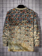 Floral Scrawl All Over Print Men's Long Sleeve Tee
