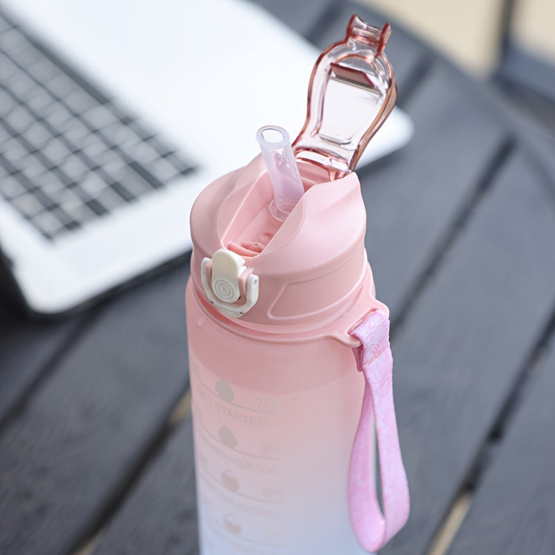 750ml Gradient Water Bottle with Straw