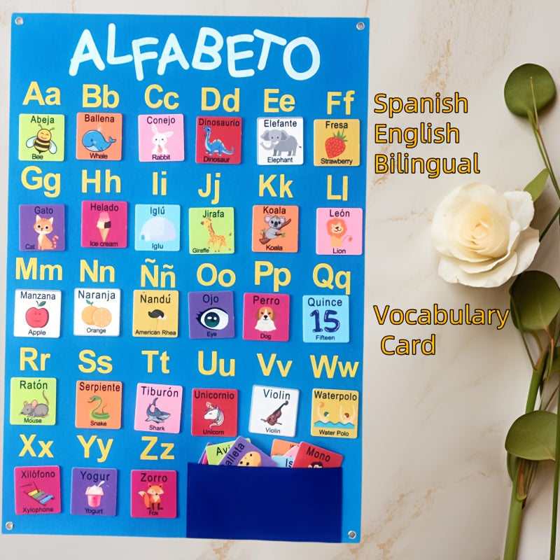Interactive Felt Busy Board for Kids English Spanish & Storytelling