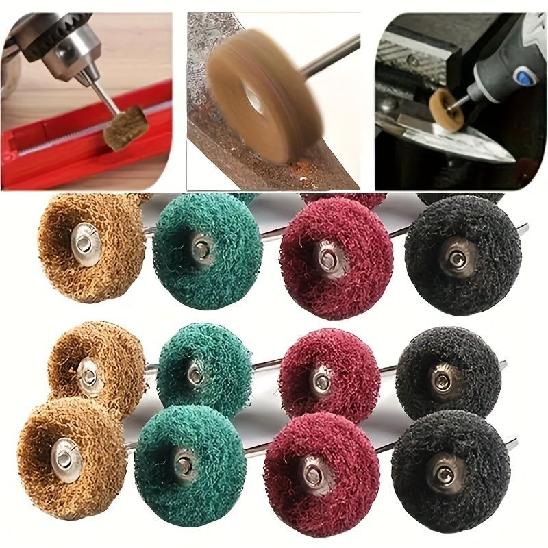 Mini Drill Bit Nylon Abrasive Brush Wire Buffing Polishing Wheel Rotary Tool