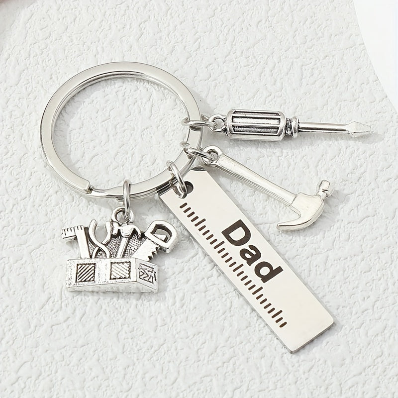 Metal Repair Tools Keychain Dad Print Key Ring Gift