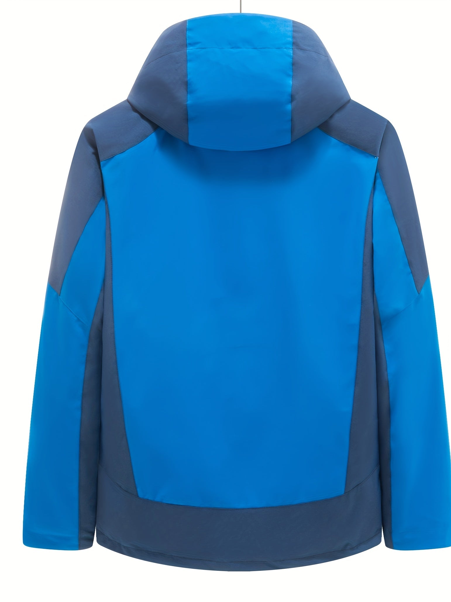  Colorblock Zip Up Long Sleeve Outdoor Hooded Jacket
