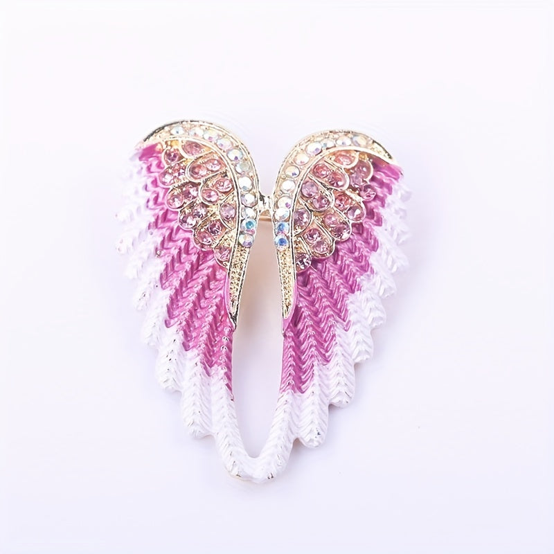 Angel Wings Brooch Feather Corsage Rhinestone Jewelry Clothing Accessories Pin