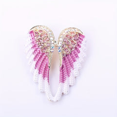 Angel Wings Brooch Feather Corsage Rhinestone Jewelry Clothing Accessories Pin