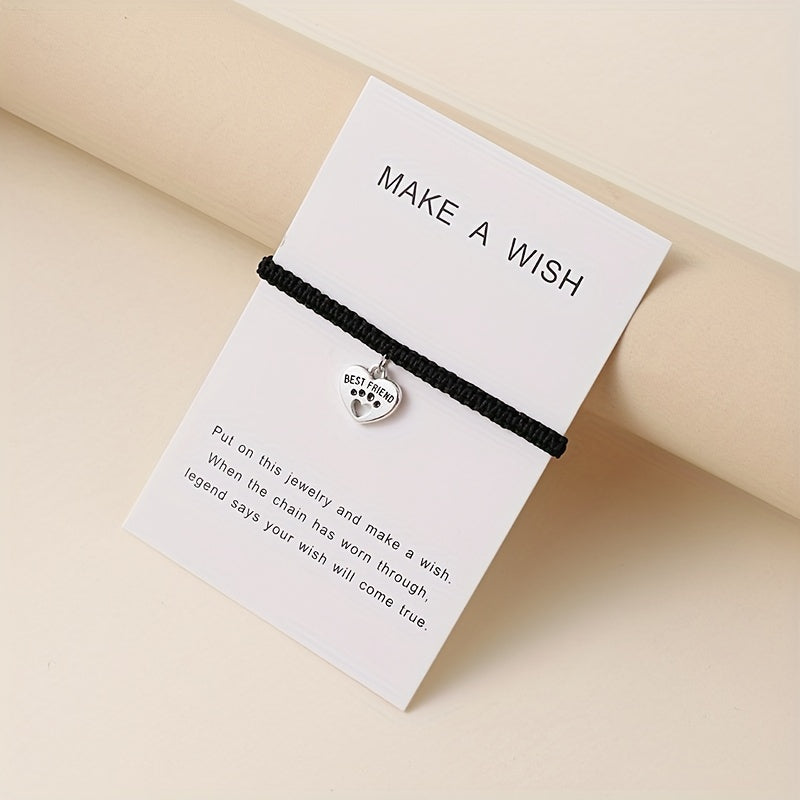 Dog Paw Love Braided Knot Bracelet for Hand Decoration Gift