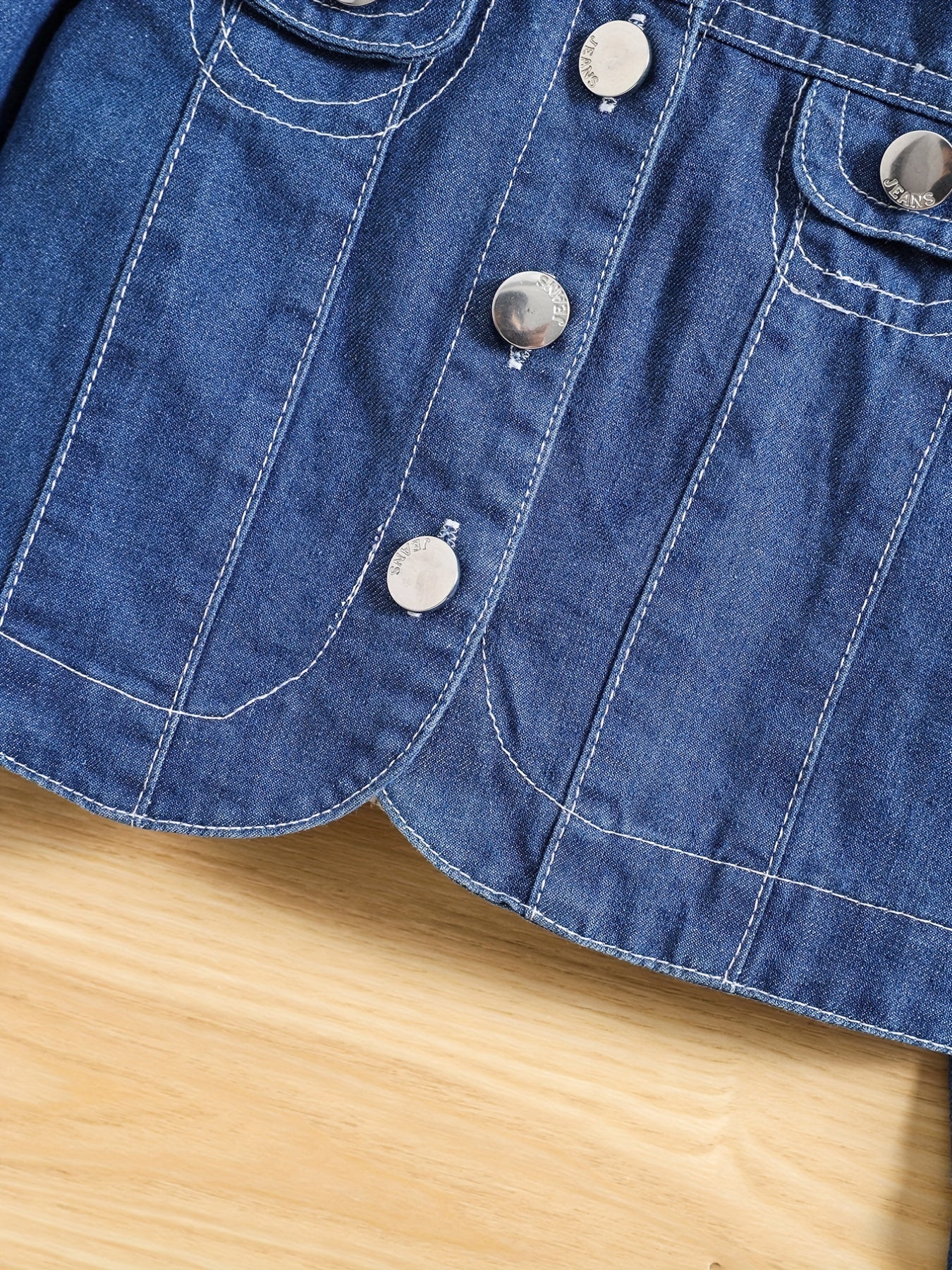 Toddler Baby Girls Cropped Denim Coat Cotton Button Cardigan Blouse