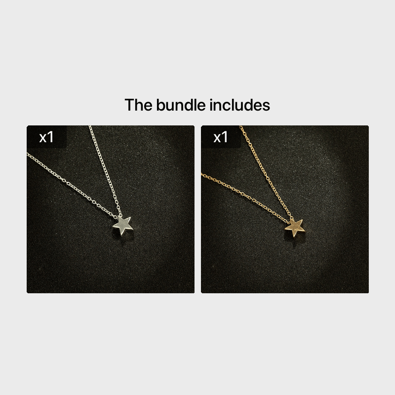 Golden Silver Star Pendant Alloy Necklace