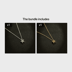 Golden Silver Star Pendant Alloy Necklace
