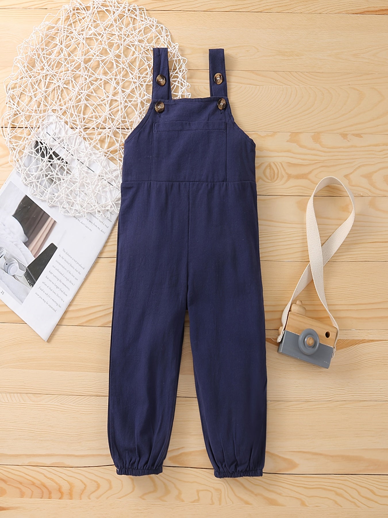 Girls Casual Vintage Bib Pants for Summer