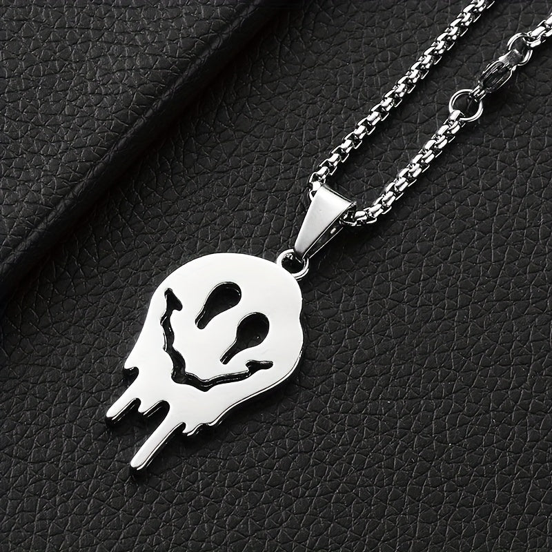 5pcs Abstract Ghost Face Pendant Alloy Skull Charms for DIY Halloween Jewelry