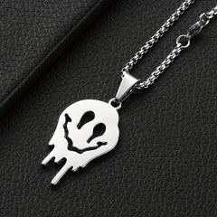 5pcs Abstract Ghost Face Pendant Alloy Skull Charms for DIY Halloween Jewelry