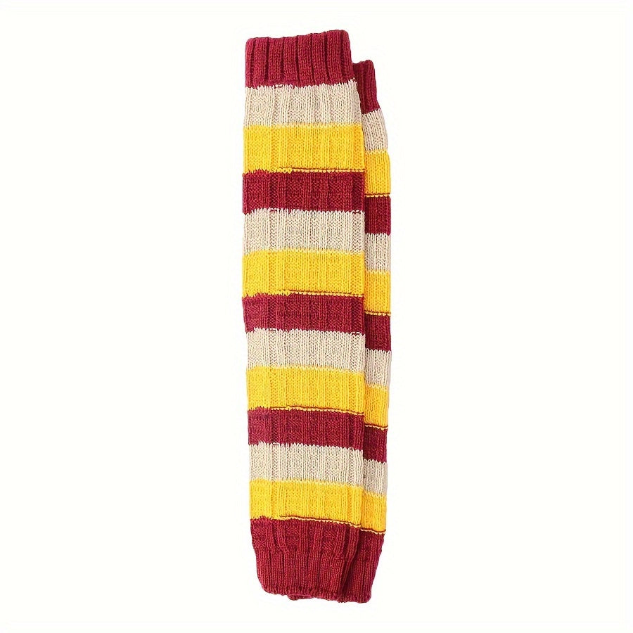 Striped Knitted Leg Warmers Warm Colorblock Knee High Socks